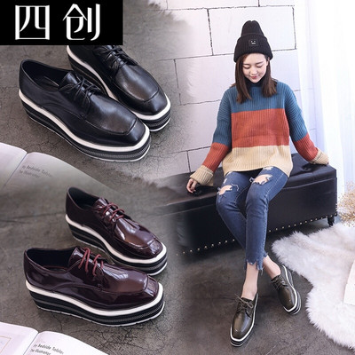 2017新款單鞋女鞋子低幫鞋韓版時尚學(xué)生休閑運動鞋百搭防滑學(xué)生鞋 四創(chuàng)坡跟單鞋型號【價格 圖片 品牌 報價】-蘇寧易購四創(chuàng)服飾鞋帽樸云專營店